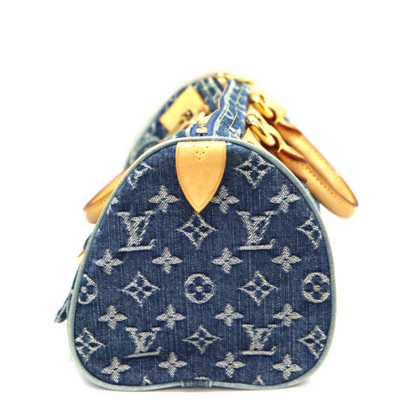 6455 3 Louis Vuitton Neo Speedy Bag Monogram Denim Blue