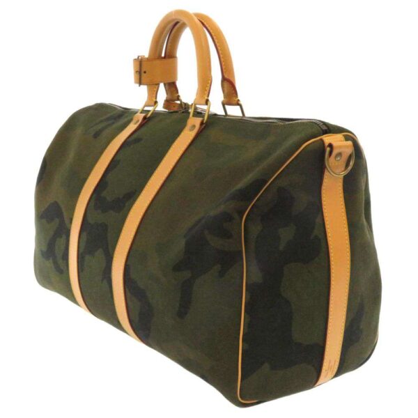 6469122 02 Louis Vuitton Camouflage Keepall Bandouliere 45 Bag Supreme Collaboration