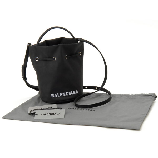 656682 h854n 1060 3 Balenciaga Wheel Shoulder Bag Black