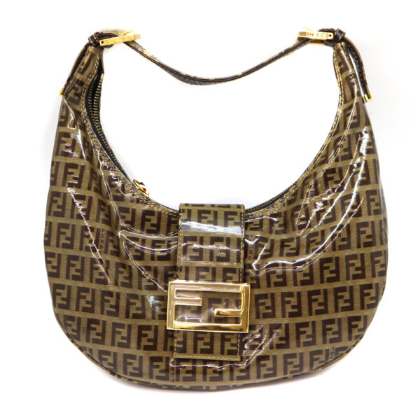 6802 1 Fendi Shoulder Bag Zucchino Pattern Brown