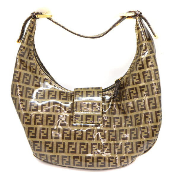 6802 2 Fendi Shoulder Bag Zucchino Pattern Brown