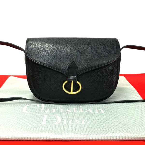 6rep0002 1 Christian Dior CD Leather Shoulder Bag Black