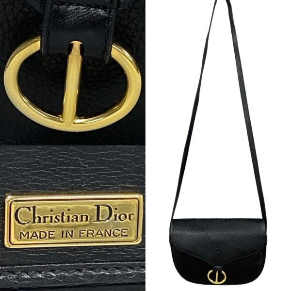 6rep0002 4 Christian Dior CD Leather Shoulder Bag Black