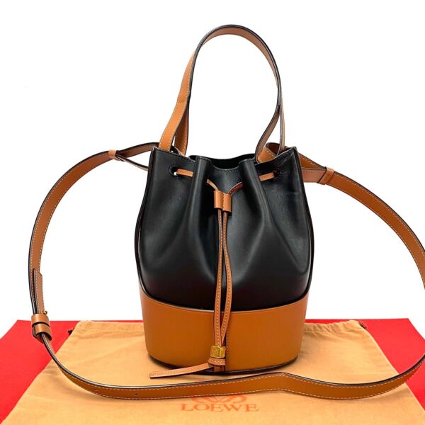 6sbb a2913467 1 Loewe Balloon Small Anagram Leather 2way Shoulder Bag Black