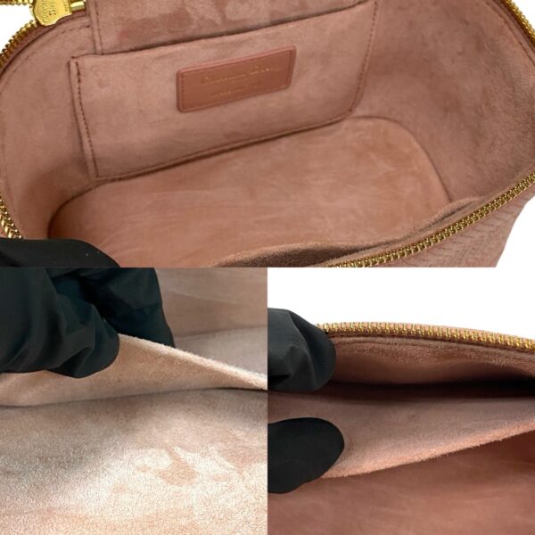 6sbb a2980596 9 Christian Dior Cannage Leather Canvas 2WAY Vanity Handbag Pink