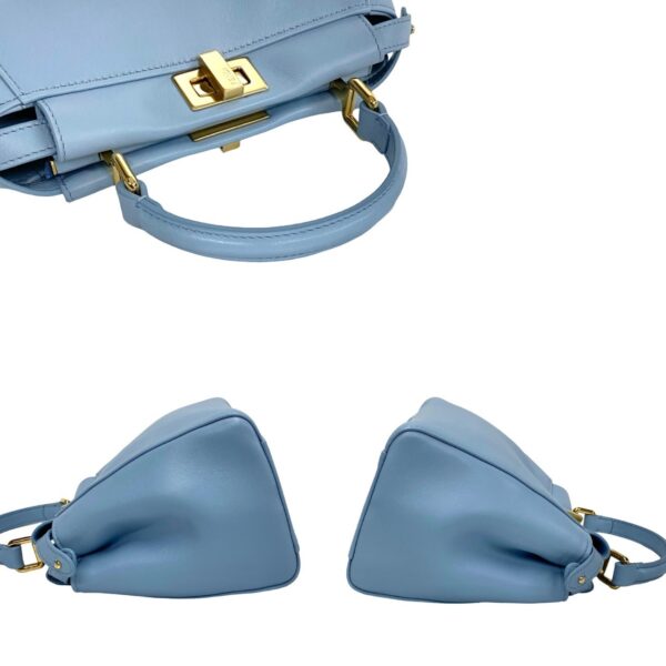 6sbb ap078437 6 FENDI Peekaboo Mini Leather 2WAY Mini Shoulder Bag Blue