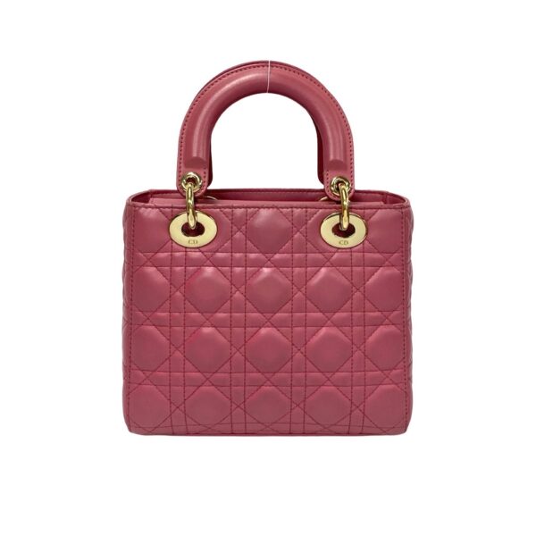 6sbc a3006297 5 Christian Dior Lady Dior Cannage Stitch Lambskin 2WAY Shoulder Bag Pink