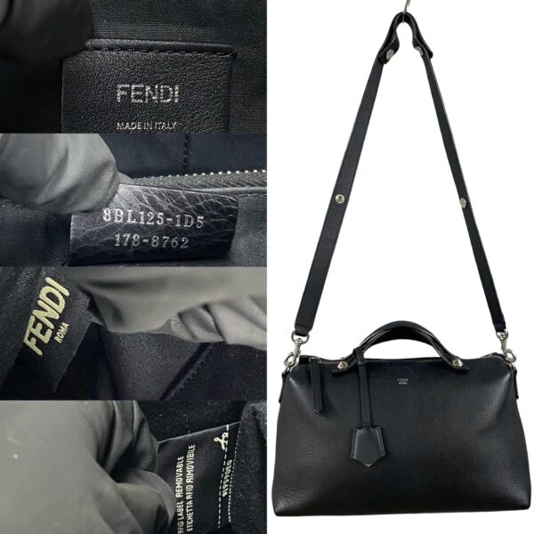 6sbc a3007680 4 FENDI Visible Large Leather 2WAY Shoulder Bag Black