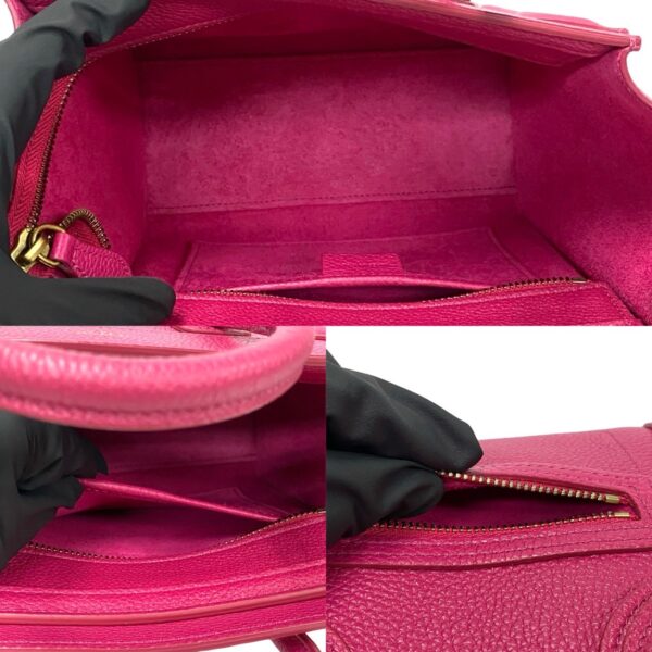 6sbc a3015737 9 Celine Luggage Nano Shopper Leather 2way Shoulder Bag Mini Pink