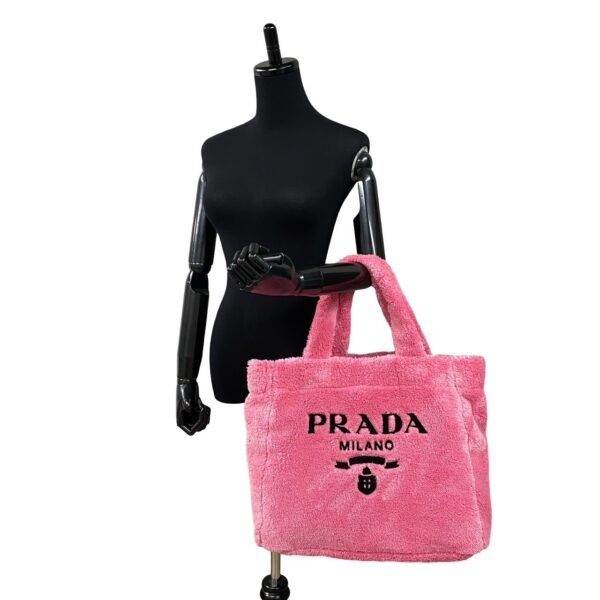 6sbc a3020442 3 Prada Terry Pile Tote Bag Pink