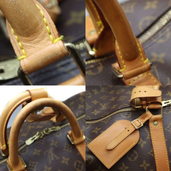 7058 10 Louis Vuitton Keepall Bandouliere 55 Bag Monogram Canvas Brown