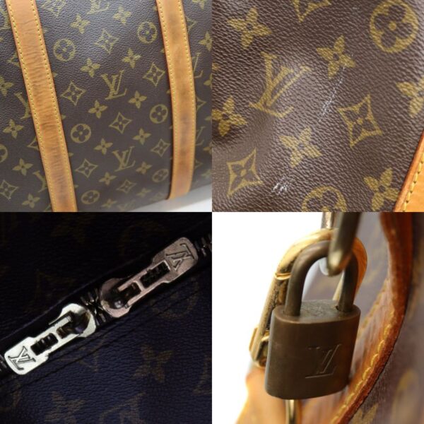 7058 12 Louis Vuitton Keepall Bandouliere 55 Bag Monogram Canvas Brown