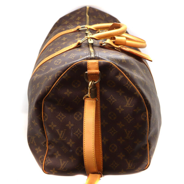 7058 3 Louis Vuitton Keepall Bandouliere 55 Bag Monogram Canvas Brown