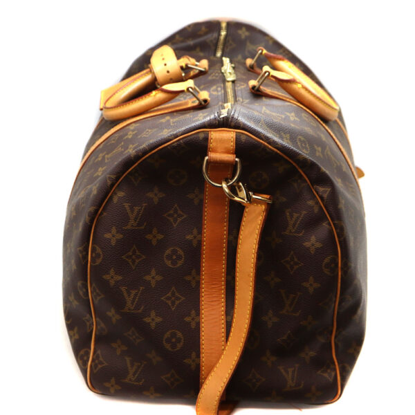 7058 4 Louis Vuitton Keepall Bandouliere 55 Bag Monogram Canvas Brown