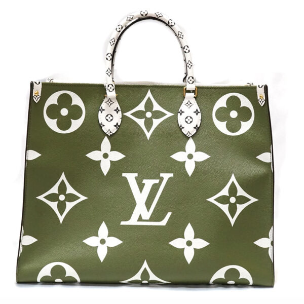 71 Louis Vuitton On the Go GM Shoulder Bag Canvas Khaki Green