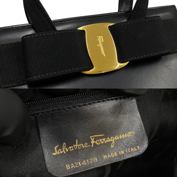 719a717 32450 3 Salvatore Ferragamo Vara Leather Mini Bag Black