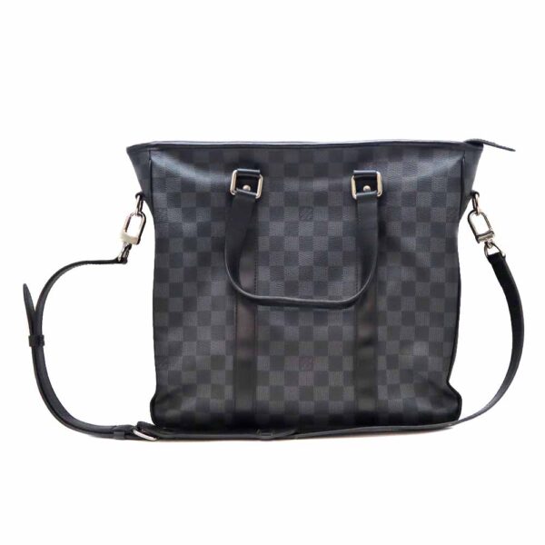 7242 1 Louis Vuitton Tadao Shoulder Bag Damier Graphite Canvas Black