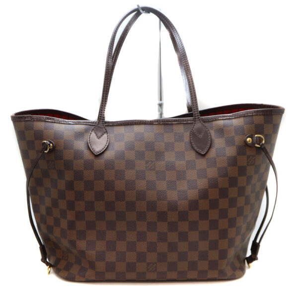 7310 2 Louis Vuitton Neverfull MM Tote Bag Damier Canvas Brown