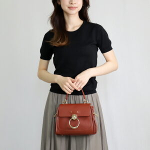 73313 2 Prada Chain Shoulder Bag Leather Brown