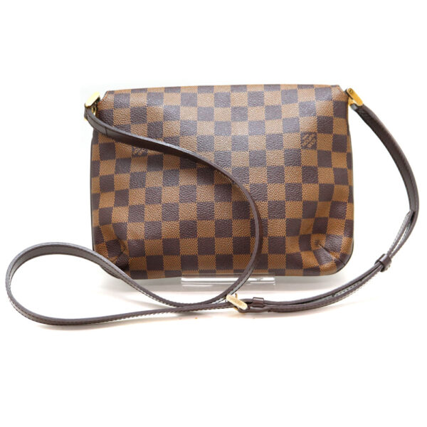 7365 2 Louis Vuitton Musette Tango Long Shoulder Bag Damier Canvas Brown