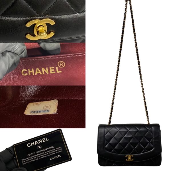 755j753 19448 3 Chanel Matelasse Diana Flap Lambskin Turnlock Chain Shoulder Bag