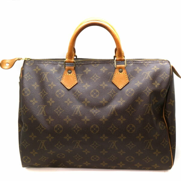 7568 2 Louis Vuitton Speedy 35 Handbag Monogram Brown