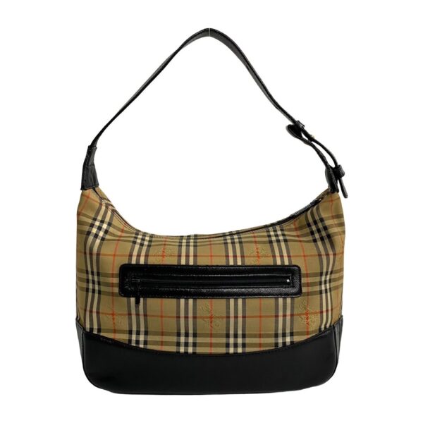 763k763 33431 5 Burberry Nova Check Shadow Horse Canvas Leather Shoulder Black