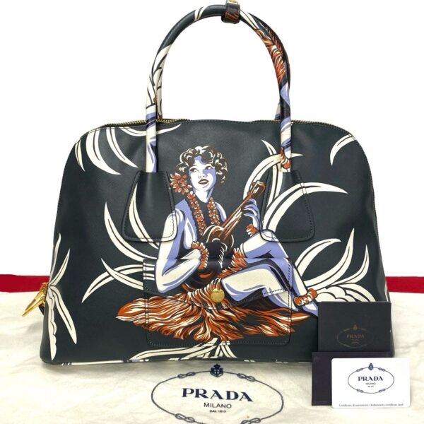 764k764 31486 1 Prada Hawaiian Saffiano Leather Bag Green Orange