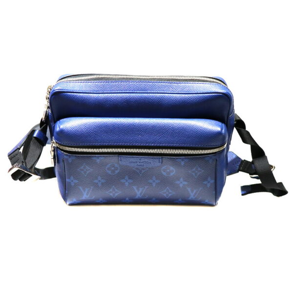 7669 1 Louis Vuitton Outdoor Messenger PM Taiga Monogram Body Bag Blue