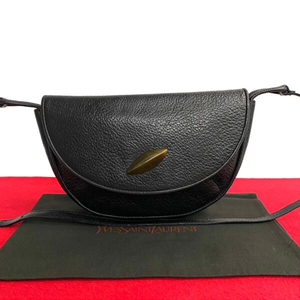 766l766 20658 1 Yves Saint Laurent Leather Shoulder Bag Pochette Black