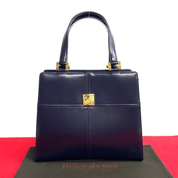 766l766 22027 1 Yves Saint Laurent YSL Leather Mini Tote Bag Navy