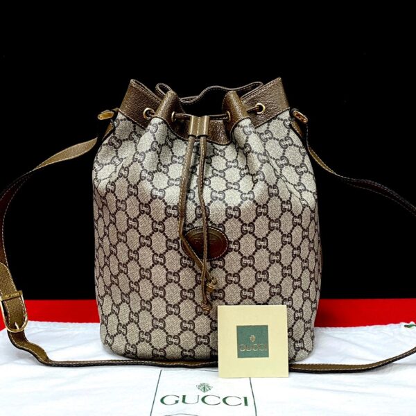 767l767 23862 1 Gucci Sherry Line Gucci Plus Leather Shoulder Drawstring Bag