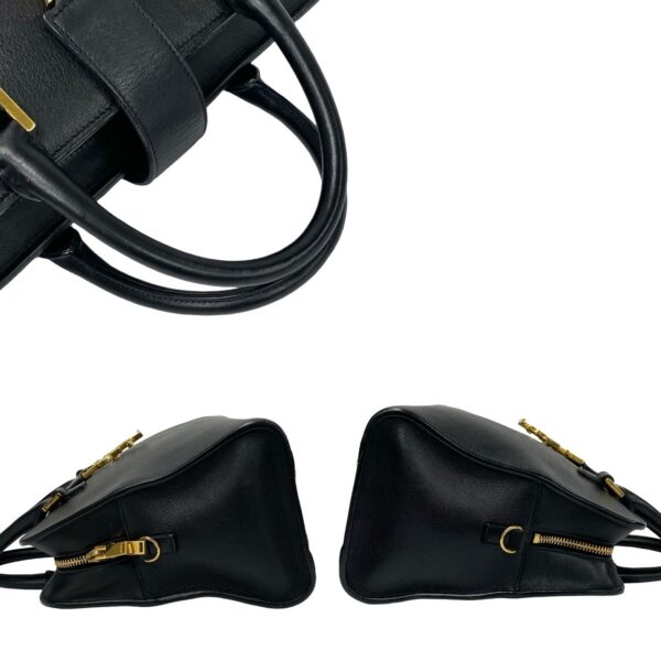 770a769 15885 6 Saint Laurent Baby Cabas Leather 2way Shoulder Bag Handbag Black