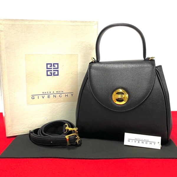 770a770 33355 1 Givenchy Turnlock Leather 2way Shoulder Handbag Black