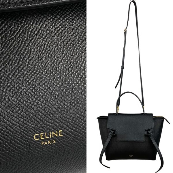 770a770 33613 3 Celine Belt Bag Nano Leather 2way Mini Shoulder Bag Black