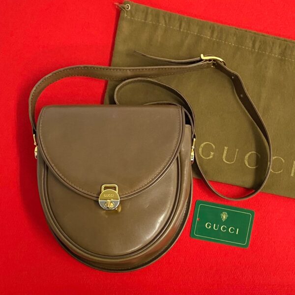 771a770 37670 1 Gucci Leather Shoulder Bag Mini Pochette Brown