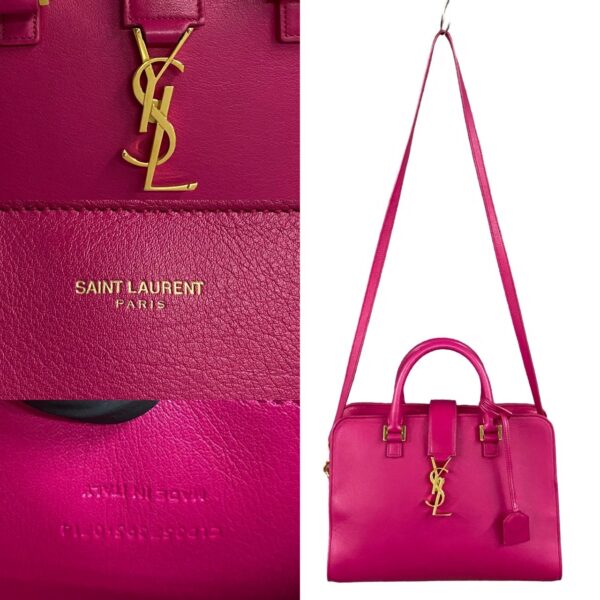 771a771 29085 4 Yves Saint Laurent Baby Cabas Cassandra Leather 2way Shoulder Bag Pink