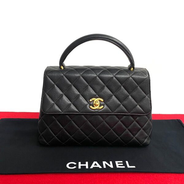 772a756 14105 1 Chanel Matelasse Coco Mark Caviar Skin Turnlock Mini Black