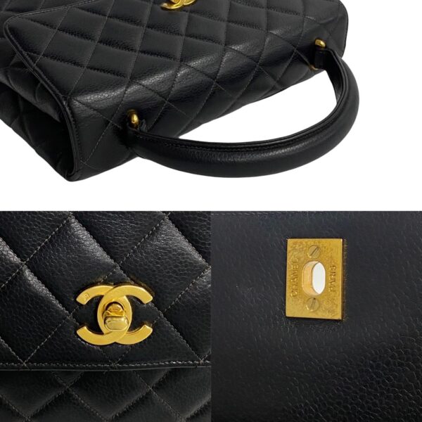 772a756 14105 4 Chanel Matelasse Coco Mark Caviar Skin Turnlock Mini Black