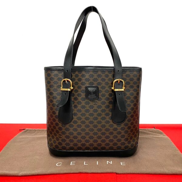 772a771 38897 1 Celine Macadam Blason Leather Handbag Mini Tote Bag Black