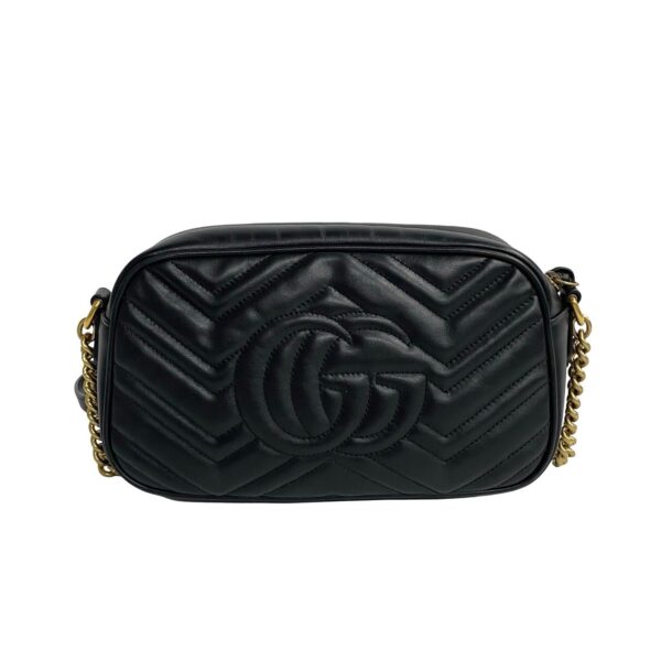 772a771 40778 5 Gucci GG Marmont Quilted Chain Mini Shoulder Bag Pochette Black