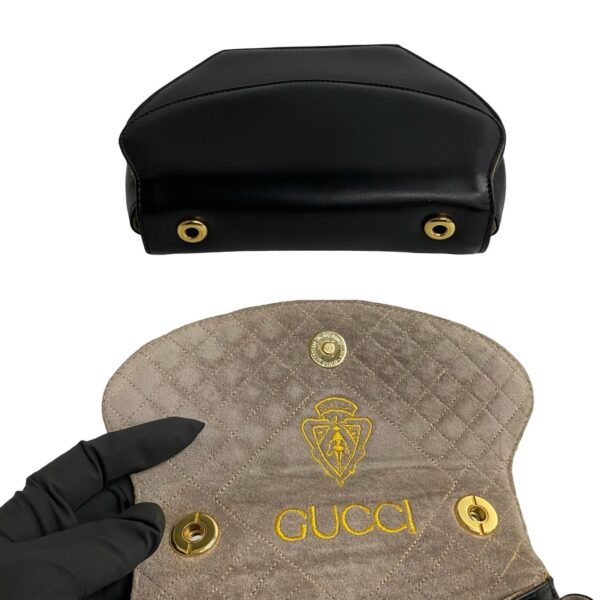 772a772 24684 8 Gucci Leather Chain Shoulder Bag Pochette Black