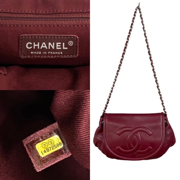 772a772 29468 4 Chanel Leather Chain Shoulder Handbag Bordeaux