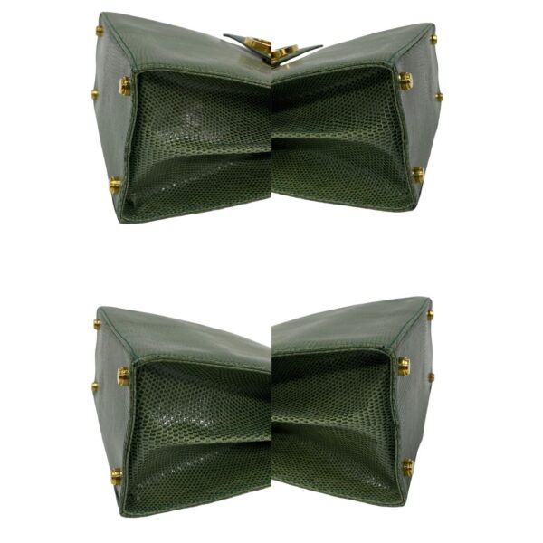 773a771 23881 8 Salvatore Ferragamo Gancini Lizard 2way Bag Green