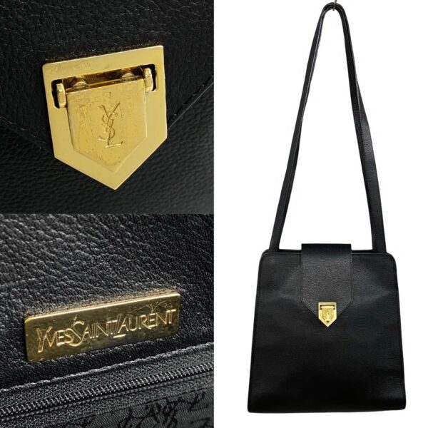 773a772 31853 4 Yves Saint Laurent YSL Leather Shoulder Bag Black