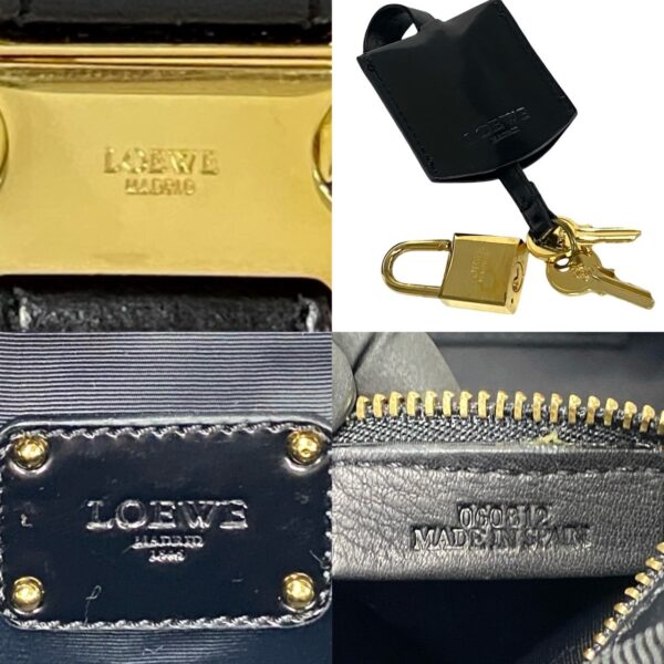 773a772 33360 5 Loewe Lola 26 Fittings Leather Chain Mini Bag Black