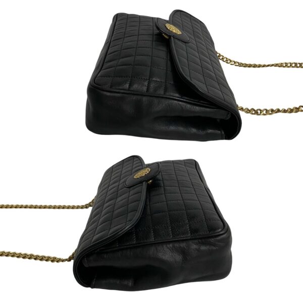 773a772 40366 6 Celine Triomphe Quilted Leather Chain Shoulder Bag Pochette Black