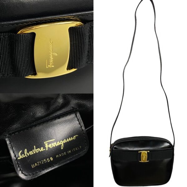 773a773 39160 4 Salvatore Ferragamo Vara Leather Mini Shoulder Bag Black