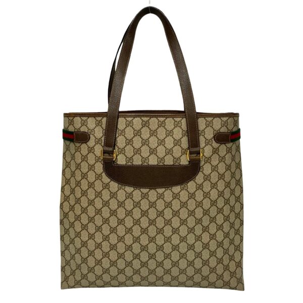 774b774 24511 5 Gucci Sherry Line GG Leather Tote Bag A4 Brown