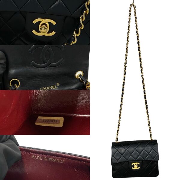 774b774 26439 4 Chanel Matelasse Coco Mark Lambskin Chain Shoulder Bag Black